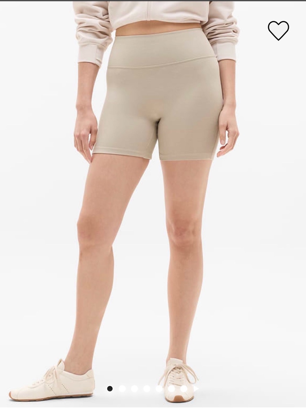 NWT Athleta Intuition 5” High Waist Cotton Shorts - Ecru